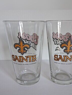 New Orleans Saints NFL Coors Light Pint Glasses 2006 Vintage Division Champion